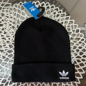 NWT Adidas Originals Unisex Adult Grove Beanie Cap Hat Trefoil Logo Black/White